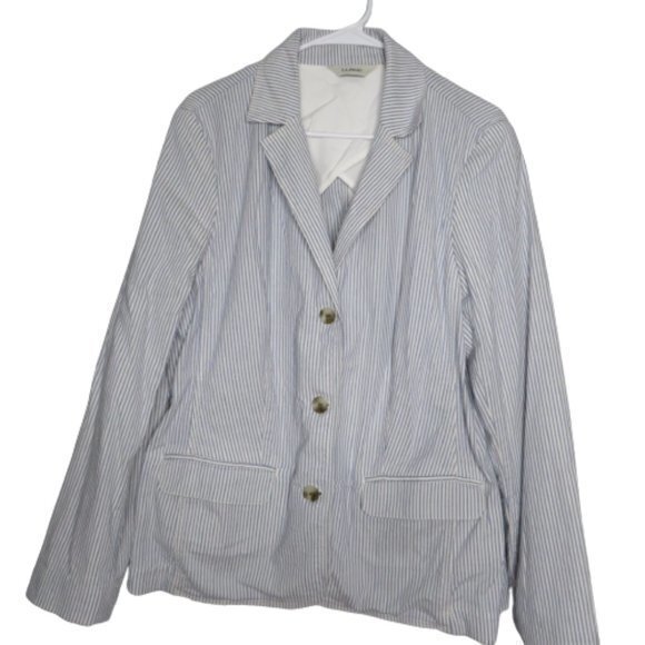 LL Bean unstructured striped blazer - Picture 1 of 6